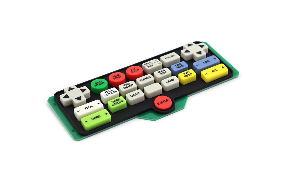 FR4 PCB Membrane Keypad Switches With Rubber And Printing Different Color